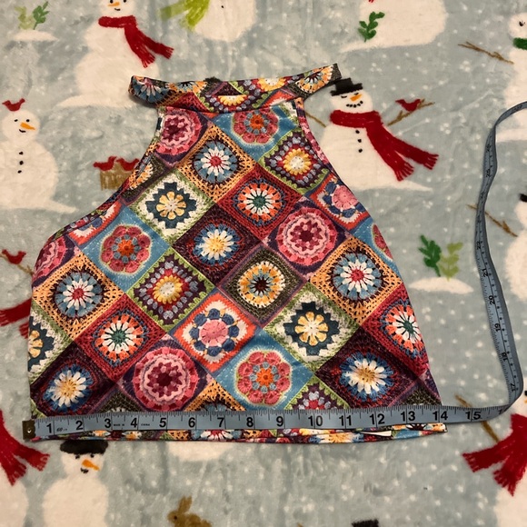 Crotchet flower print cropped top XS - Picture 2 of 4